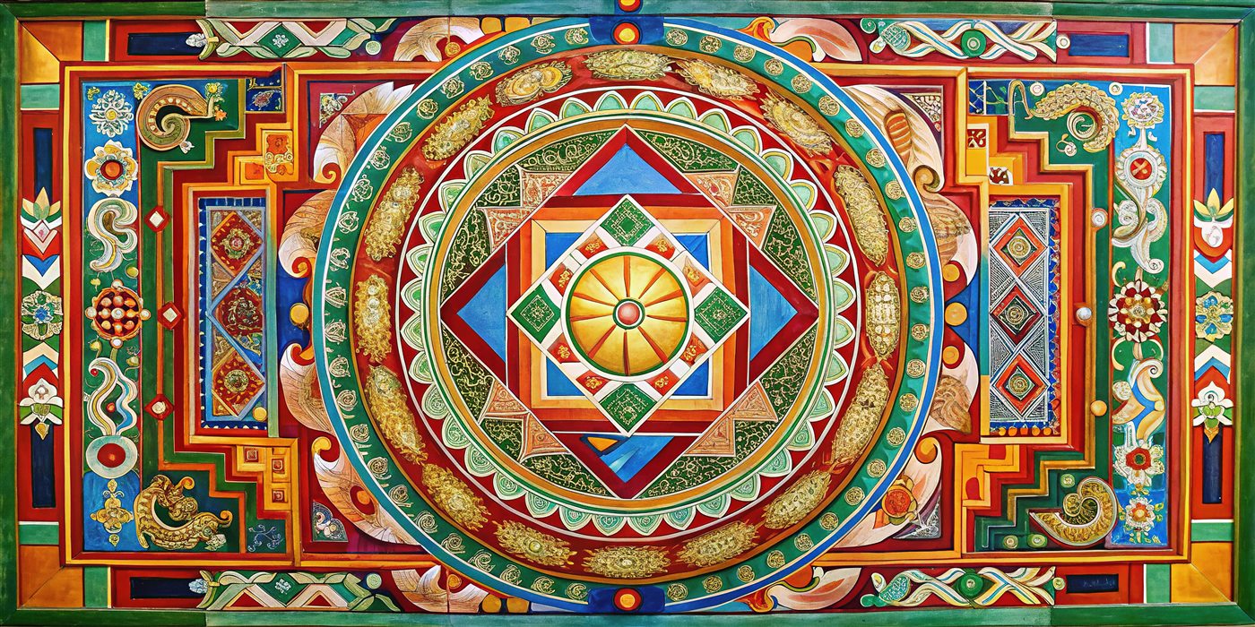 Kolorowy ornament mandali Vastu